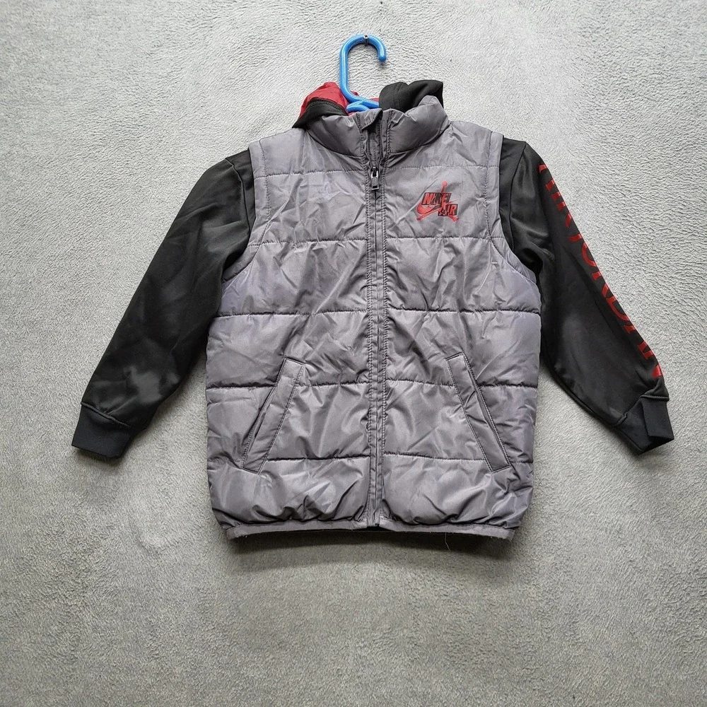 Jordan Boy Jacket M Gray Jumpman Embroidery Puffer Nike Air Gorpcore Logo‎
